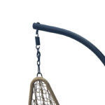 Nest swing with Soleil base black metal- natural pe rattan with black cushion 120x95x195cm - Image 2