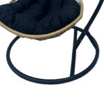 Nest swing with Soleil base black metal- natural pe rattan with black cushion 120x95x195cm - Image 4
