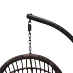 Nest swing with base Cungo metal brown- pe rattan brown with beige cushion 125x105x195cm - Image 2