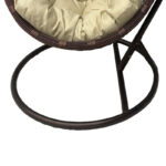 Nest swing with base Cungo metal brown- pe rattan brown with beige cushion 125x105x195cm - Image 4