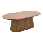 Aithra coffee table, solid mango wood walnut 120x60x42cm - Image 2