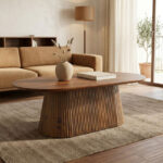 Aithra coffee table, solid mango wood walnut 120x60x42cm