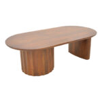 Coffee table Flute solid mango wood walnut 130x65x40cm - Слика 2