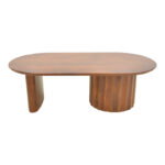 Coffee table Flute solid mango wood walnut 130x65x40cm - Слика 3