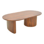 Coffee table Flute solid mango wood walnut 130x65x40cm - Слика 4