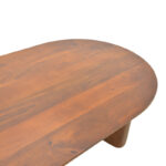 Coffee table Flute solid mango wood walnut 130x65x40cm - Слика 6