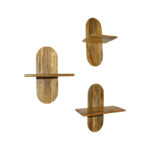 Arcadia wall shelf 3 pcs solid mango wood in natural shade 30x20x40cm