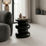 Side table Circena solid mango wood black D40x45cm