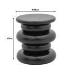 Side table Circena solid mango wood black D40x45cm - Image 5