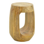 Side table Lenora solid mango wood in natural color D33x45cm - Image 2