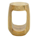 Side table Lenora solid mango wood in natural color D33x45cm - Image 3