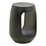 Side table Lenora solid mango wood black D33x45cm - Image 2