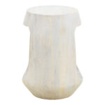 Side table Lenora solid mango wood white D33x45cm - Image 4