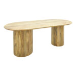 Dining table Flute solid mango wood in natural color 200x90x76cm