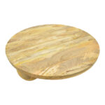 Coffee table Fedena solid mango wood in natural color D90x30cm - Image 4