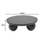 Coffee table Fedena solid mango wood in natural color D90x30cm - Image 5