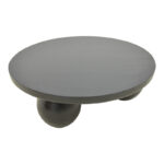 Coffee table Fedena solid mango wood black D90x30cm - Image 3