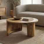 Coffee table Orban solid mango wood in natural color D80x45cm