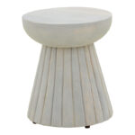Side table Nemira solid mango wood white D30x35cm - Image 2