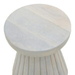 Side table Nemira solid mango wood white D30x35cm - Image 3