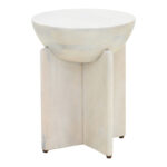 Side table Jenby solid mango wood white D40x50cm - Image 2