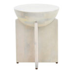 Side table Jenby solid mango wood white D40x50cm - Image 3
