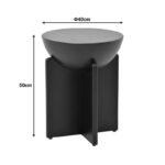 Side table Jenby solid mango wood black D40x50cm - Image 5