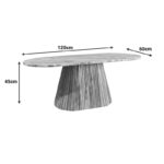 Aithra coffee table, solid mango wood in a natural shade with marble top 120x60x45cm. - Image 5