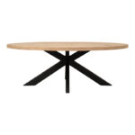Dining table Jenma solid mango wood in natural color-black metal leg 200x100x76cm - Image 2