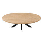 Dining table Jenma solid mango wood in natural color-black metal leg 200x100x76cm - Image 3