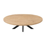 Dining table Jenma solid mango wood in natural color-black metal leg 180x90x76cm - Image 3