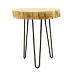 Tripp I side table solid acacia wood in natural shade-black metal legs D41χ45cm - Image 3