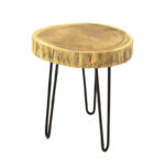 Tripp I side table solid acacia wood in natural shade-black metal legs D41χ45cm - Image 4