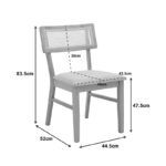 Raffles chair rubberwood with pe rattan and grey beige fabric 47x48x83.5cm - Слика 2