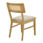 Raffles chair rubberwood with pe rattan and grey beige fabric 47x48x83.5cm - Слика 3