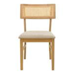 Raffles chair rubberwood with pe rattan and grey beige fabric 47x48x83.5cm - Слика 5