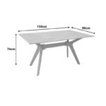 Raffles table rubberwood with mdf in natural color 150x90x76cm - Image 6