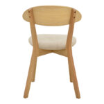 Canon chair rubberwood in natural color with grey beige fabric 43x43x79.5cm - Image 6
