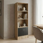 Tekaro bookcase sonoma-anthracite 57x33x180cm
