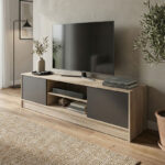 Sasa TV cabinet sonoma-anthracite 150x35x41.5cm