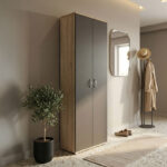 Shoe rack-wardrobe Racka sonoma-anthracite 58x34x186cm