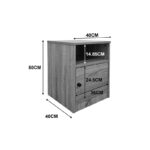 Lenea bedside table sonoma-anthracite 40x40x50cm - Image 4