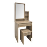Larnia dressing table with mirror and stool sonoma 65x40x142cm