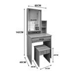 Larnia dressing table with mirror and stool sonoma 65x40x142cm - Image 5
