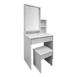 Larnia dressing table with mirror and stool white 65x40x142cm
