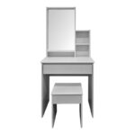 Larnia dressing table with mirror and stool white 65x40x142cm - Image 3