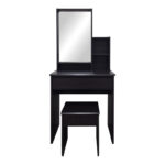 Larnia dressing table with mirror and stool wenge 65x40x142cm - Image 3