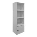Lenobia column bookcase with cabinet white 30.5x24x95cm - Image 2