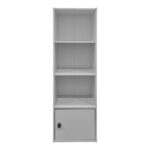 Lenobia column bookcase with cabinet white 30.5x24x95cm - Image 4