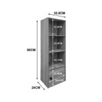 Lenobia column bookcase with cabinet white 30.5x24x95cm - Image 5